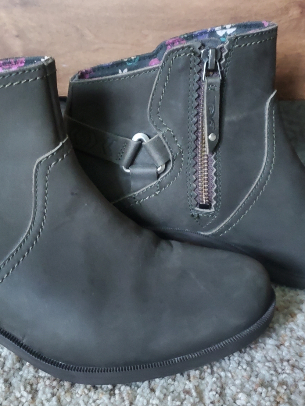 Teva Foxy Ankle Bootie In Gray/olive Green